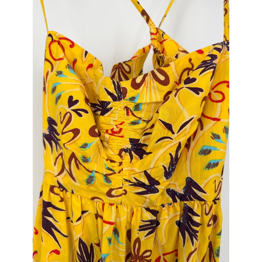 A.L.C. Arit Yellow Floral Maxi Dress Open Back Size 00 - Picture 3 of 8